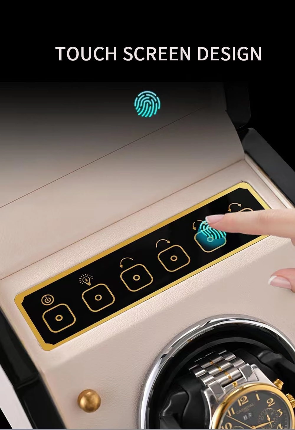 Automatic Watch Winder Watch Rotator with Super Quiet Motor Flexible Watch Pillows Watch Turner Watch Shaker 4 Modes Battery Or AC Adapter Wood