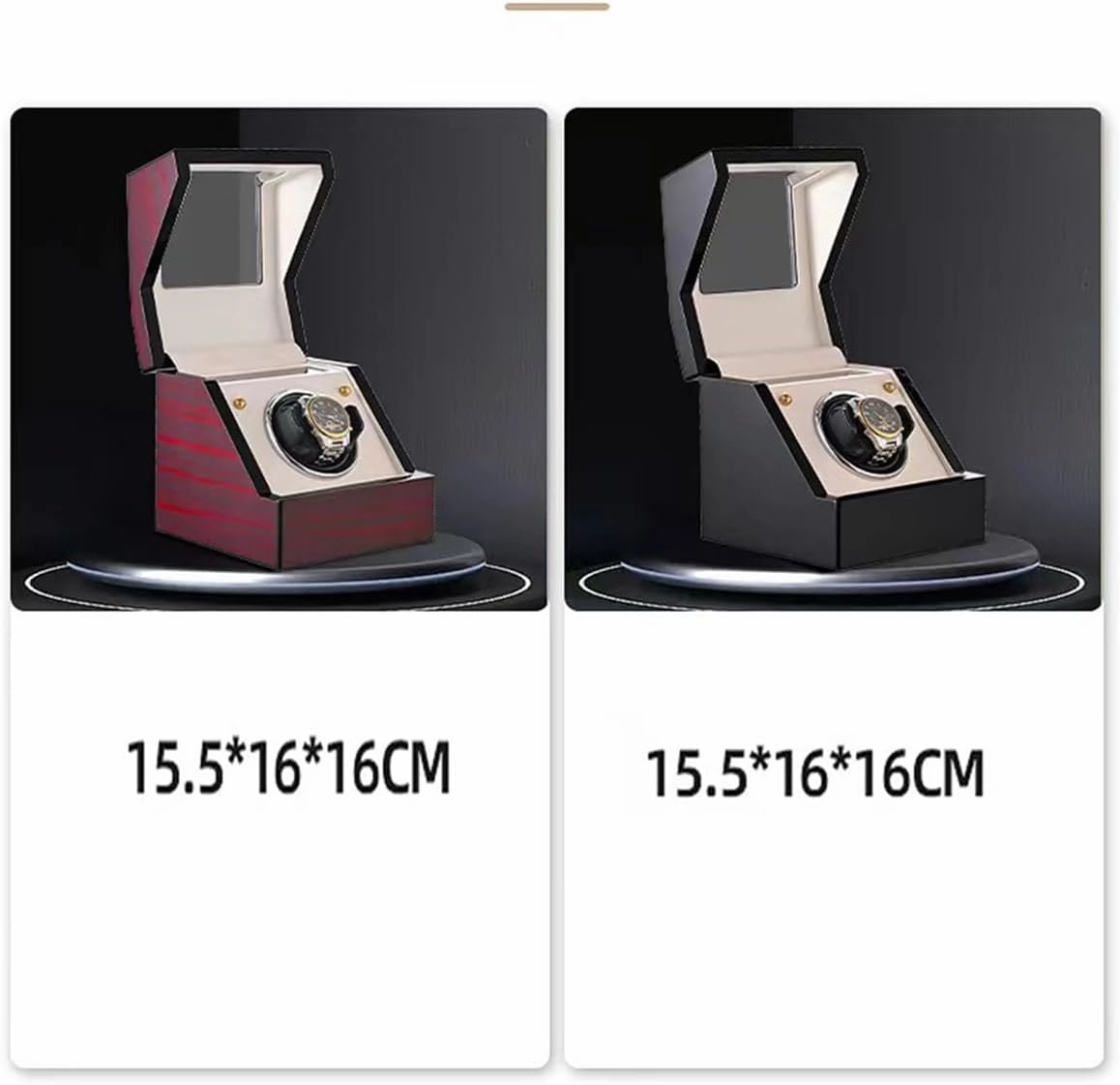 Automatic Watch Winder Watch Rotator with Super Quiet Motor Flexible Watch Pillows Watch Turner Watch Shaker 4 Modes Battery Or AC Adapter Wood