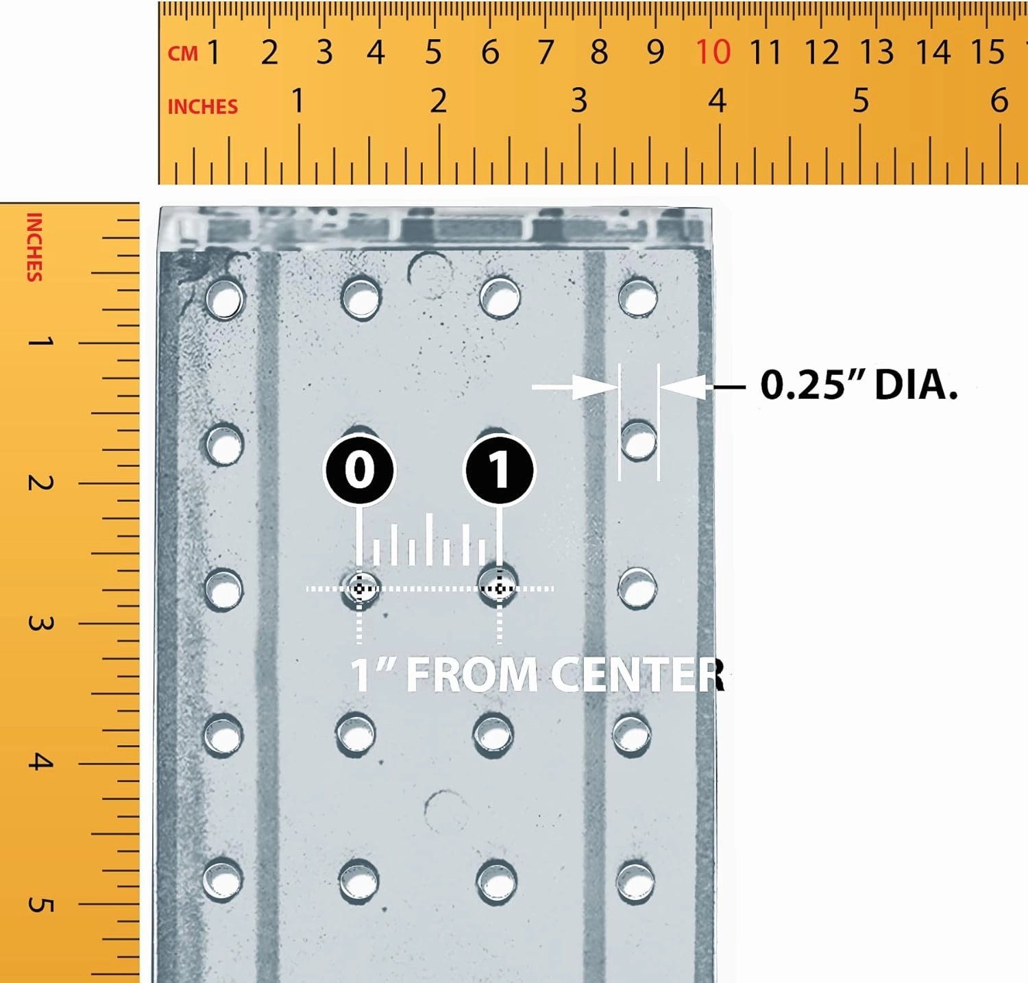 Azar Displays 700220-CLR-2C16 Four-Sided 4”W x 12” Revolving Pegboard Tower Kit Counter Display with 16-Pack of 2 inch Locking Hooks, Clear