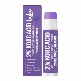 B AK E 2% K oj i c A c i d T i n t e d Butter Brightening Lip Balm with 1% Alpha Arbutin & Glycolic Acid 24 Hours Moisturization