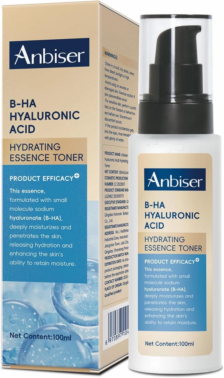 B-HA Hyaluronic Acid Hydrating Essence Toner Hyaluronic Acid & 8D Spring Peptide, Skin Firming & Tightening