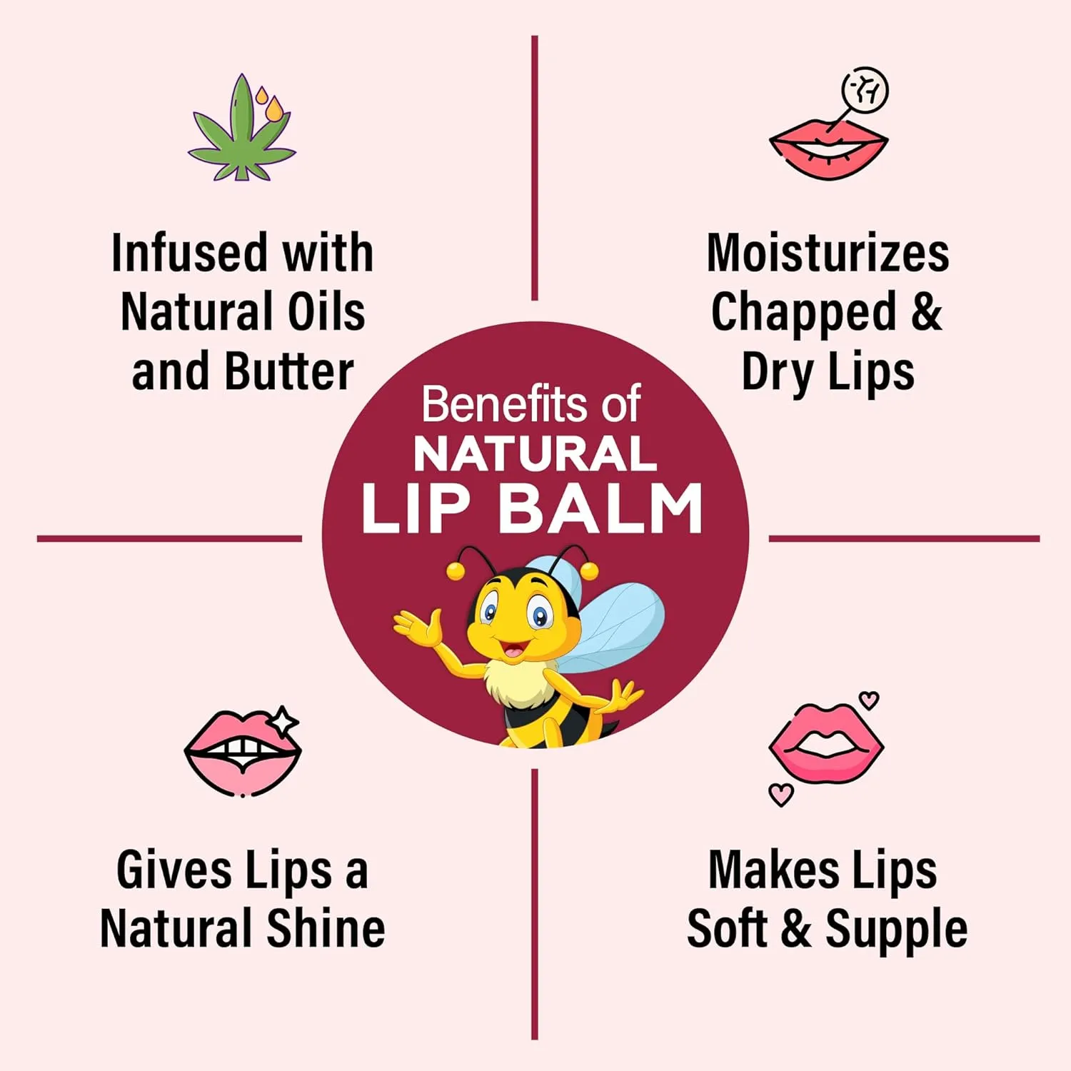 Babyorgano Natural Lip Balm I Non Sticky I Protects Moisturize & Nourishes Dry Chapped Lips I Shea & Cocoa Butter Strawberry Flavor 8Gm, Pink 1 count (Pack of 1)
