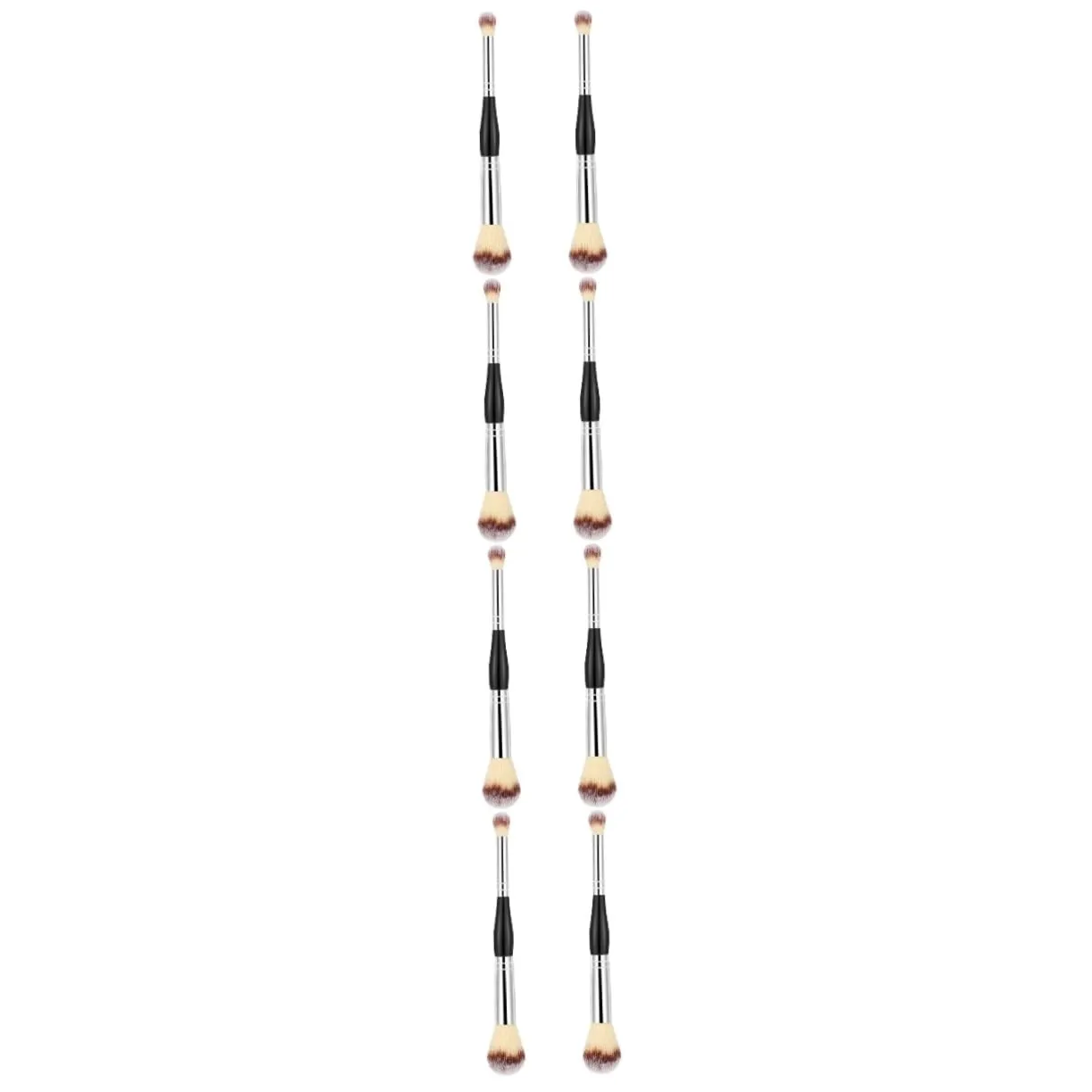 Balacoo 8 Pcs Powder Brush Double Ended Makeup Brush Lip Brush Blending Brush for Makeup Dual Ended Cosmetics Brush Eye Shadow Brush Woman Aluminum Tube Trimming Foundation Brush, 17.5X2X2CM, Black
