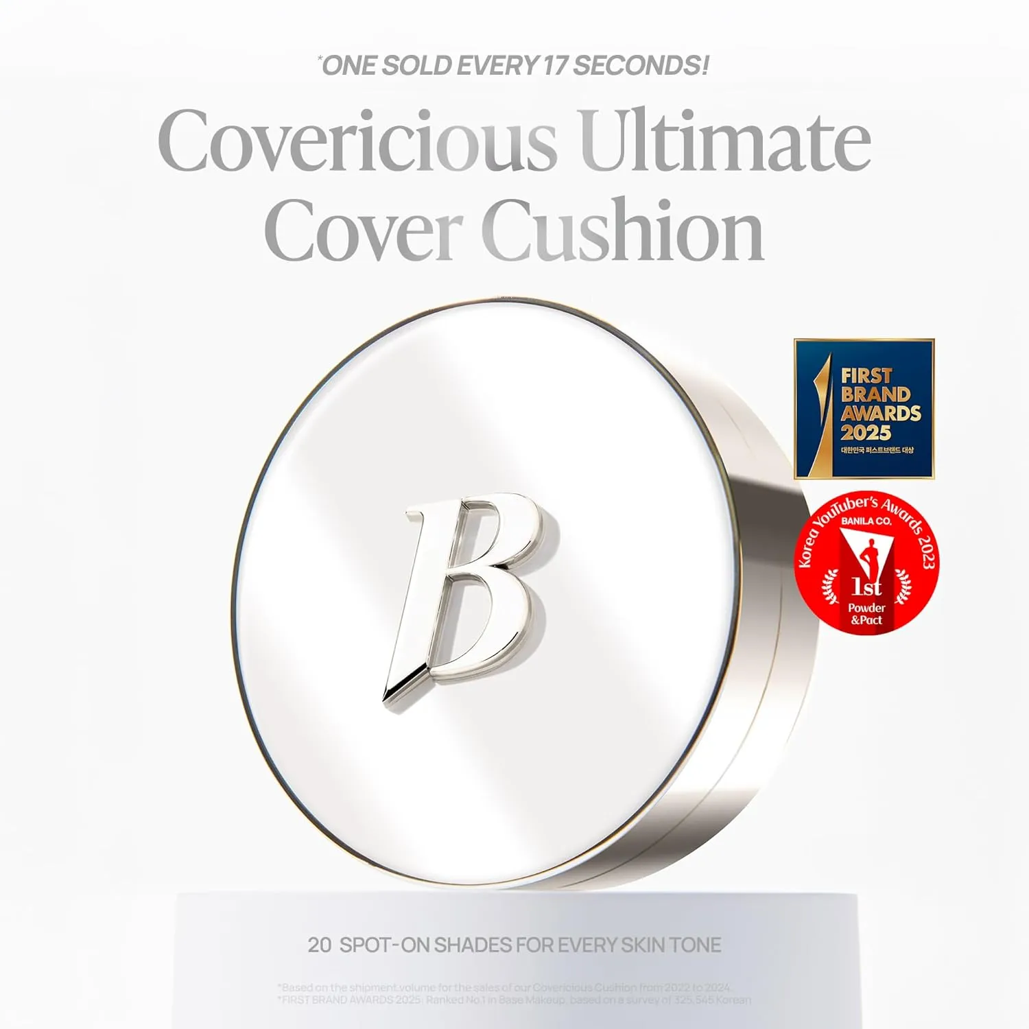 BANILA CO Covericious Ultimate Cover Cushion | Up to 100HR Long-Wear Foundation | 20 Shades for All Skin Tones | Matte & Lightweight Finish | Korean Cushion Foundation (14g / 0.49 oz), 26W CINNAMON