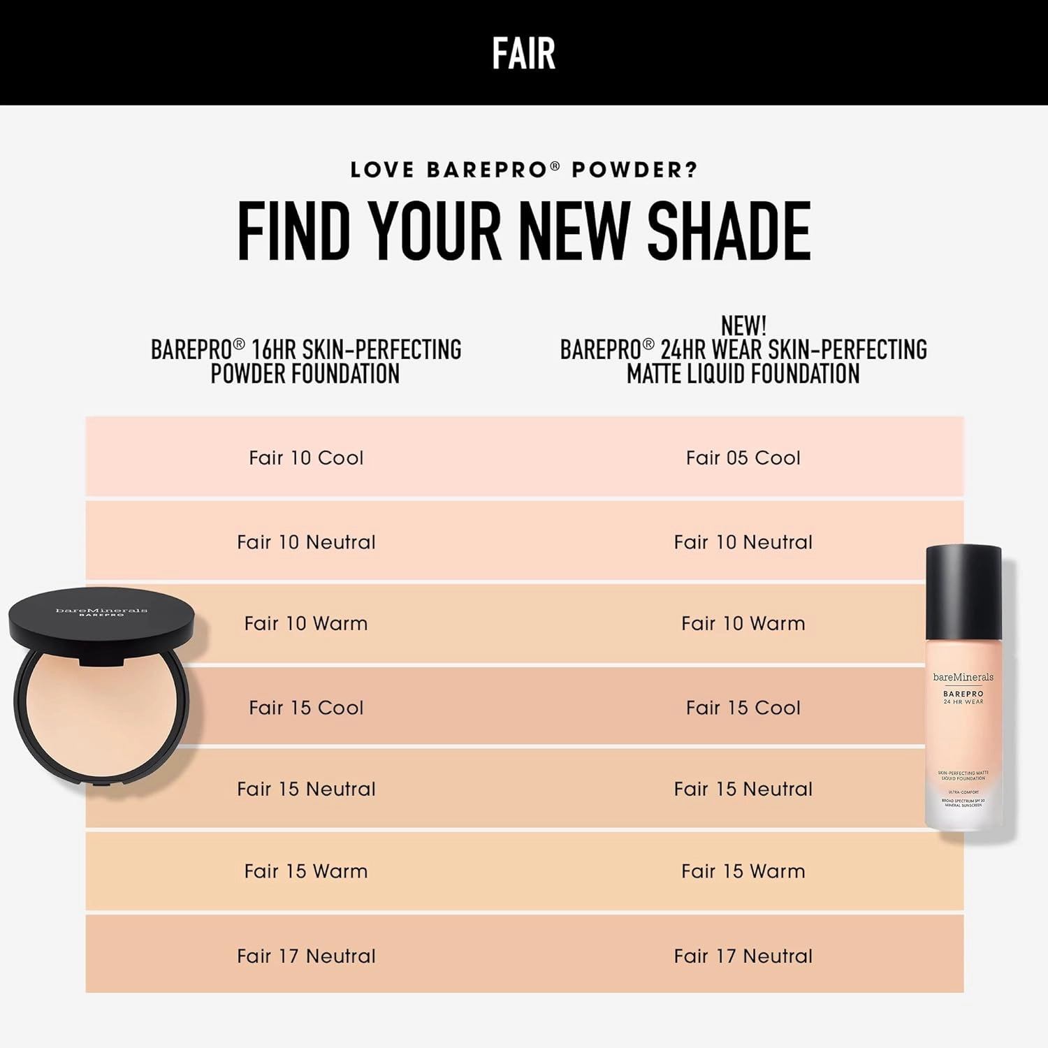 bareminerals Barepro 24HR Wear Matte Liquid Foundation Mineral SPF 20, Full Coverage Foundation Makeup for Mature Skin, Oil-Free, Vegan