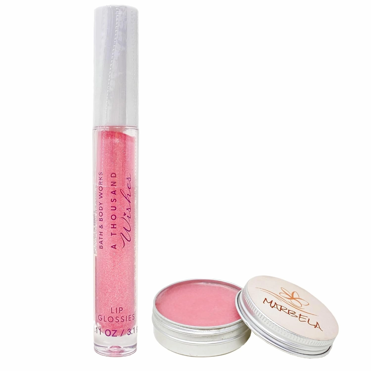 Bath & Body Works A Thousand Wishes Lip Gloss with a Natural Straberry Lip Balm