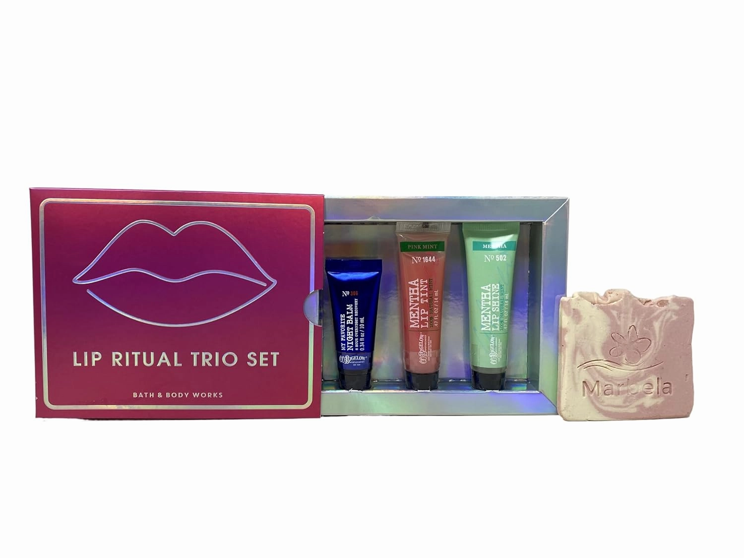 Bath & Body Works Lip Ritual Trio Set with a Himalayan Salts Springs Sample Soap