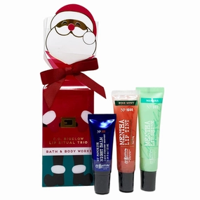 Bath and Body LIP RITUAL TRIO GIFT SET - My Favorite Night Balm - Pink Mint Mentha Lip Tint and Mentha Lip Shine in a Decorative Christmas Gift Box
