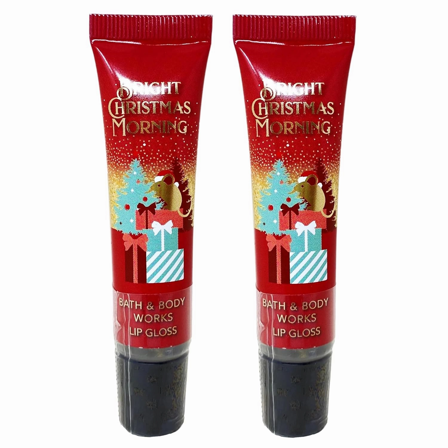 Bath and Body Work Bright Christmas Morning Lip Gloss Value Pack - Lot of 2, red