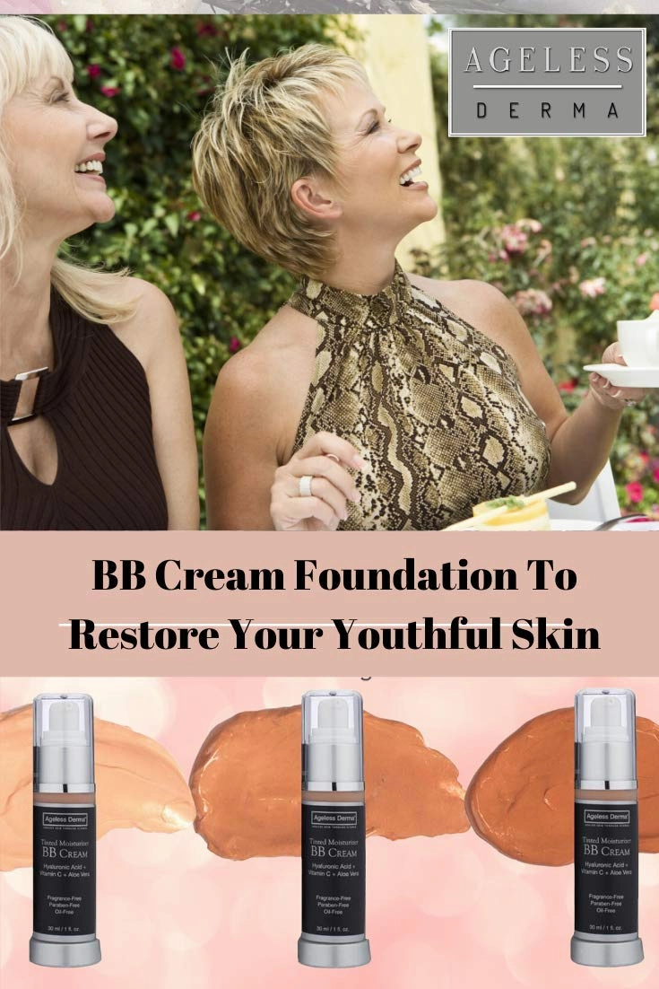 BB Cream Tinted Moisturizer Foundation with Hyaluronic Acid and Vitamin C. Made in USA
