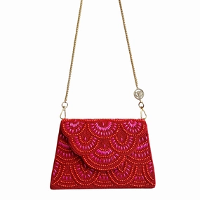 Beaded Bag - Red Fuchsia