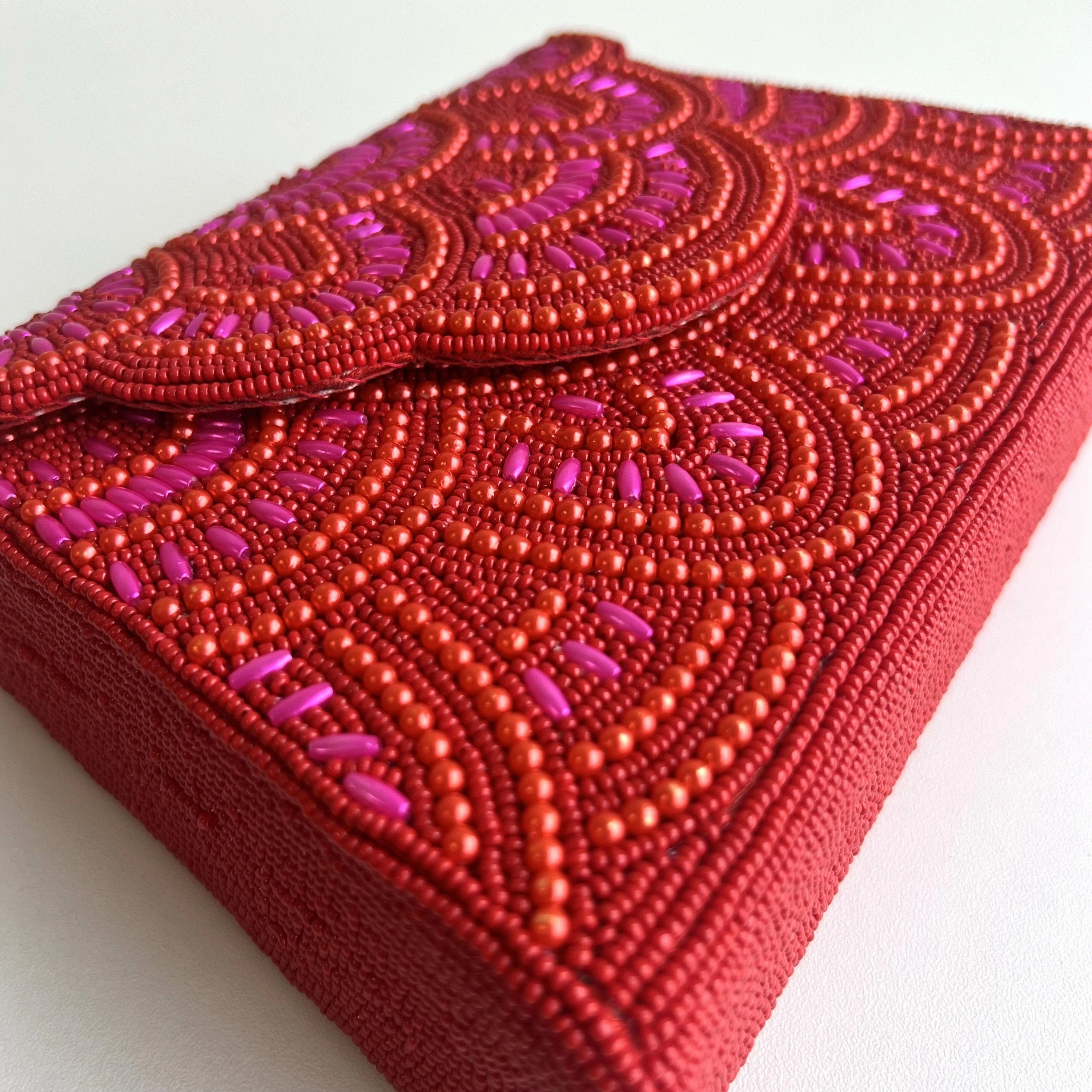 Beaded Bag - Red Fuchsia