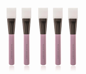 Beaute Galleria 5 Pieces Silicone Facial Mask Brush Tool for Clay Mud Charcoal Face Eye Nose Mess Free DIY Home Spa Applicator (5 PCS)