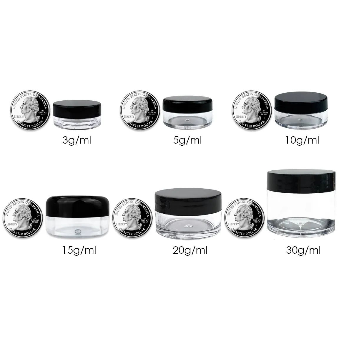Beauticom 15 gram/15ml Empty Clear Small Round Travel Container Jars with Lids for Make Up Powders, Eyeshadow Pigments, Lotions, Creams, Lip Balm, Lip Gloss, Samples (60 Pieces, Pink Lid)