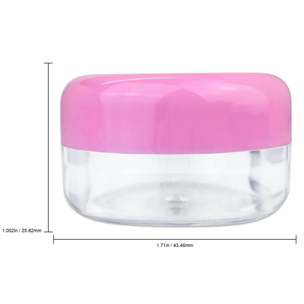 Beauticom 15 gram/15ml Empty Clear Small Round Travel Container Jars with Lids for Make Up Powders, Eyeshadow Pigments, Lotions, Creams, Lip Balm, Lip Gloss, Samples (60 Pieces, Pink Lid)