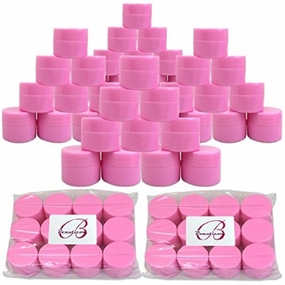 Beauticom® 84 Pieces 7G/7ML (0.25oz) PINK Sturdy Thick Double Wall Plastic Container Jar with Foam Lined Lid for Scrubs, Oils, Salves, Creams, Lotions - BPA Free (Quantity: 84 Pieces)