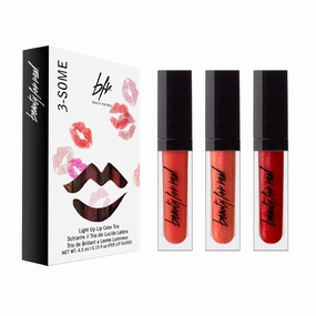 Beauty For Real 3-Some Lip Trio, So Hot - Includes Lip Cream   Color in Infrared and Gloss   Shine in Orange Rush & Light My Fire - With Mirror & LED Light
