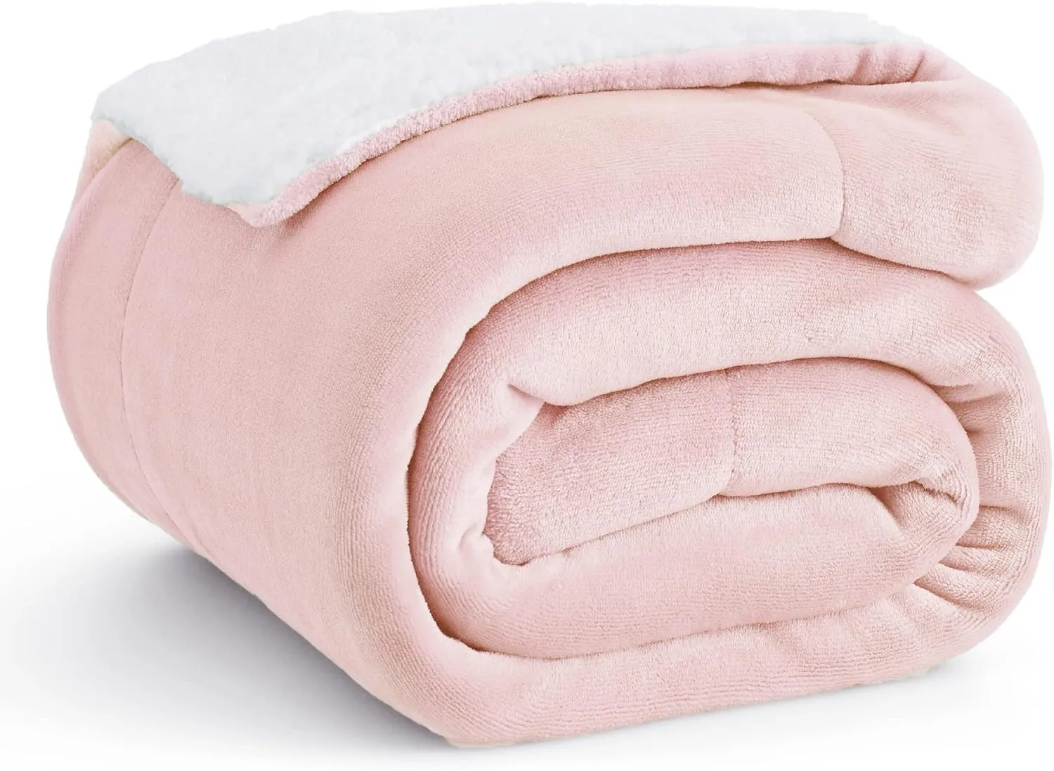 Bedsure Sherpa Fleece Throw Blanket for Couch - Thick and Warm, Soft Fuzzy Plush Throw Blanket for Winter, Pink, 50x60 Inches