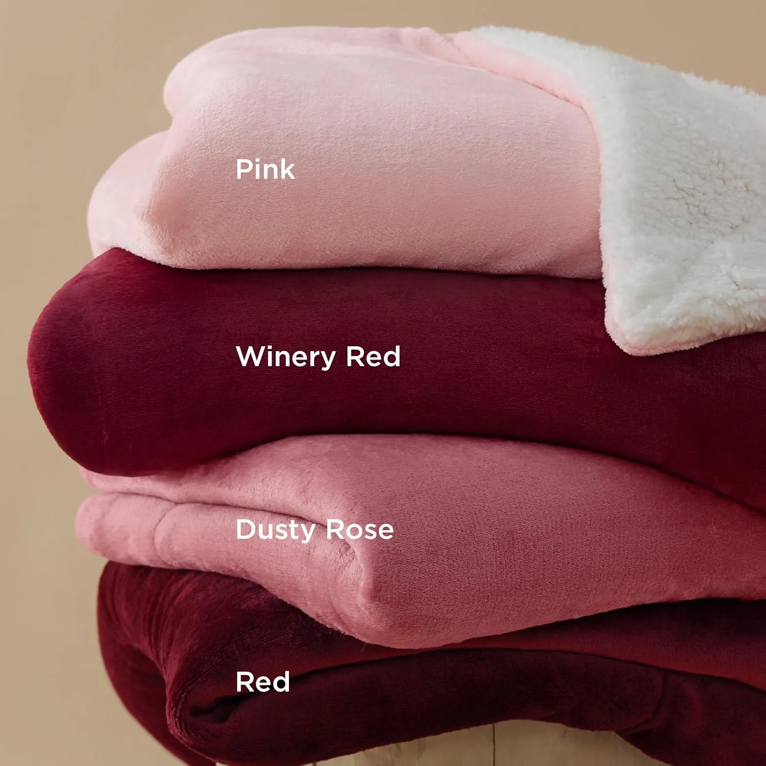 Bedsure Sherpa Fleece Throw Blanket for Couch - Thick and Warm, Soft Fuzzy Plush Throw Blanket for Winter, Pink, 50x60 Inches