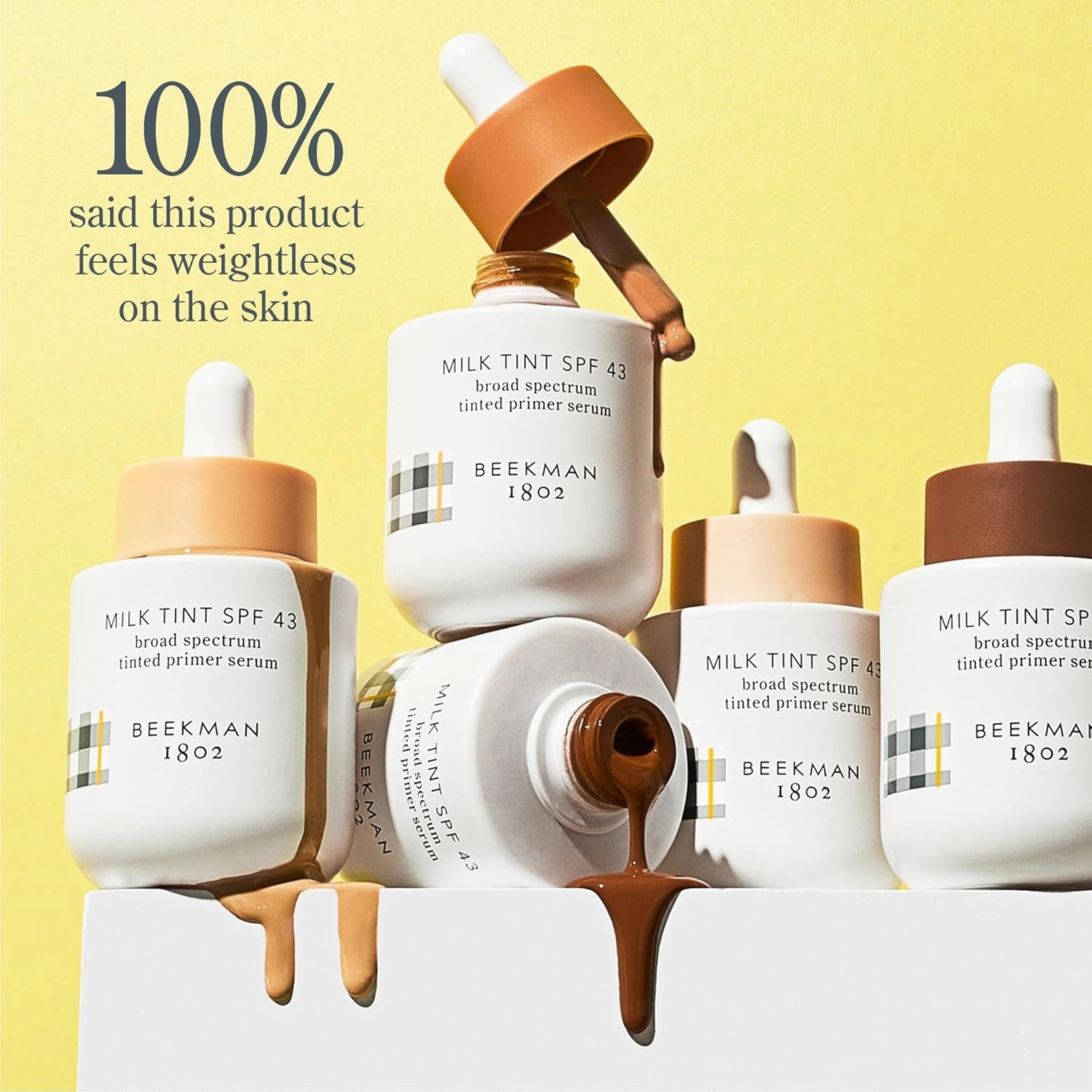 Beekman 1802 Milk Tint Face Primer with SPF 43, Tan - Oxybenzone Free - 1 oz - Tinted Mineral SPF, Makeup Primer & Moisturizer - Blends Seamlessly - Good for Sensitive Skin - Cruelty Free