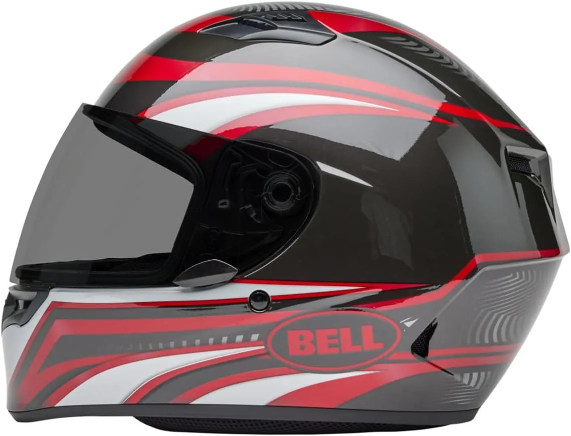 BELL Qualifier Full-Face Motorcycle Helmet (Gloss Conduit Charcoal/Candy Red - Medium)