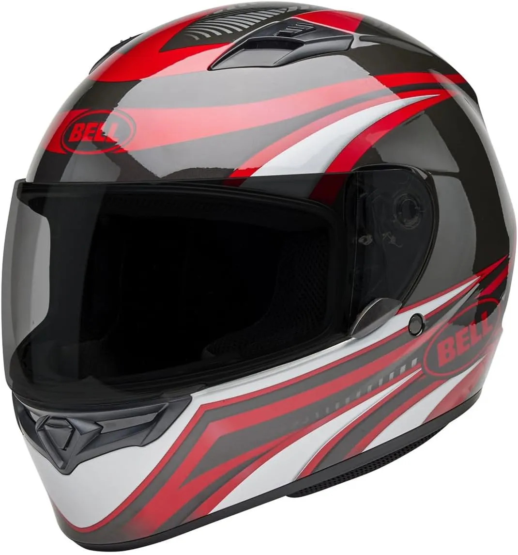 BELL Qualifier Full-Face Motorcycle Helmet (Gloss Conduit Charcoal/Candy Red - Medium)