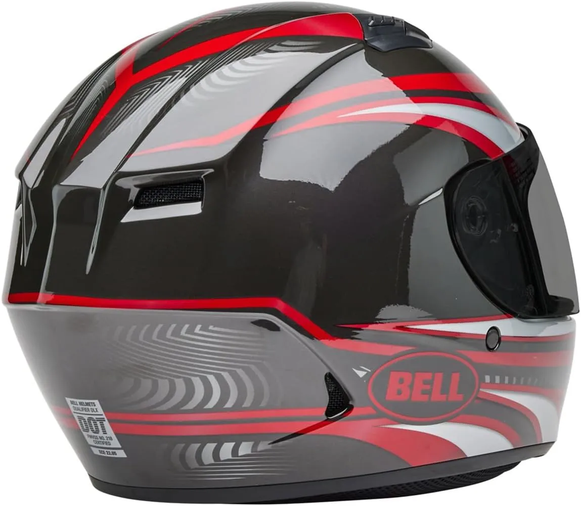BELL Qualifier Full-Face Motorcycle Helmet (Gloss Conduit Charcoal/Candy Red - Medium)