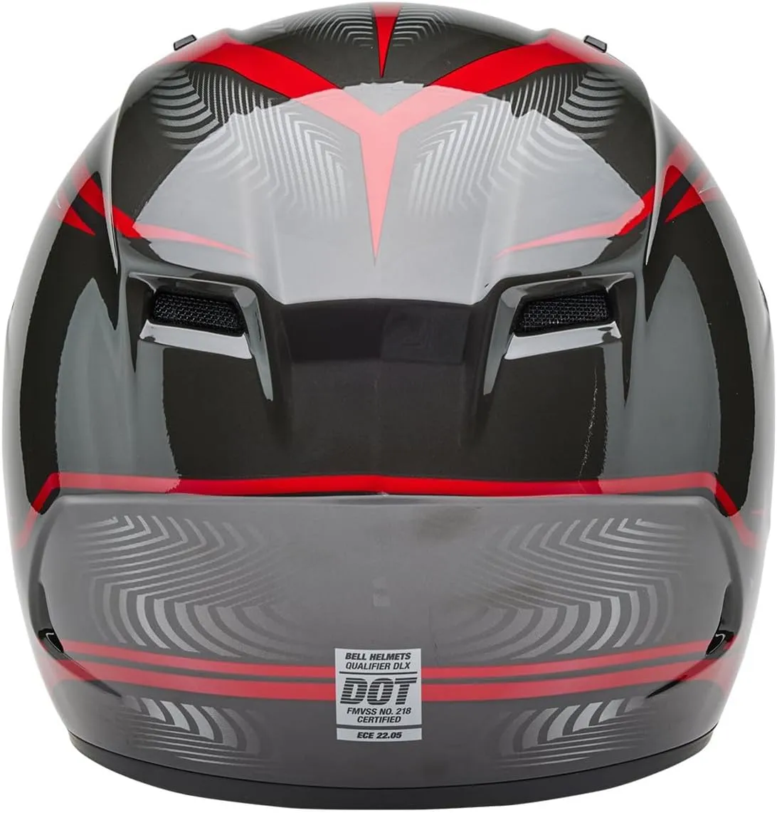 BELL Qualifier Full-Face Motorcycle Helmet (Gloss Conduit Charcoal/Candy Red - Medium)