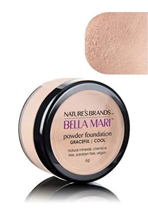 Bella Mari Natural Mineral Powder Foundation, Graceful (Cool); 0.2oz