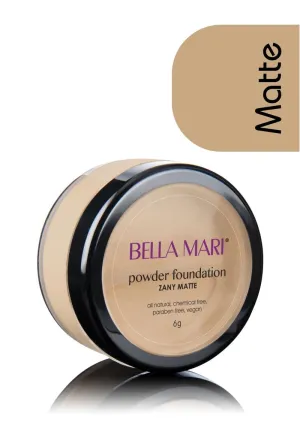 Bella Mari Natural Mineral Powder Foundation, Zany (Warm); 0.2oz