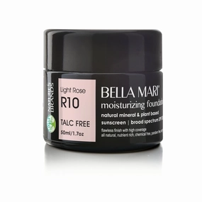 Bella Mari Natural Moisturizing Foundation, Light Rose (R10); 1.7floz Glass