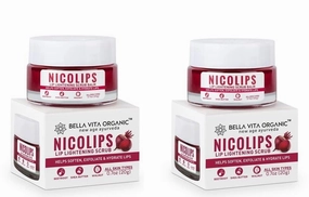Bella Vita Organic NicoLips Lip Balm Scrub For Lightening & Brightening Dark Lips For Men & Women, 20g Each | Set Of 2