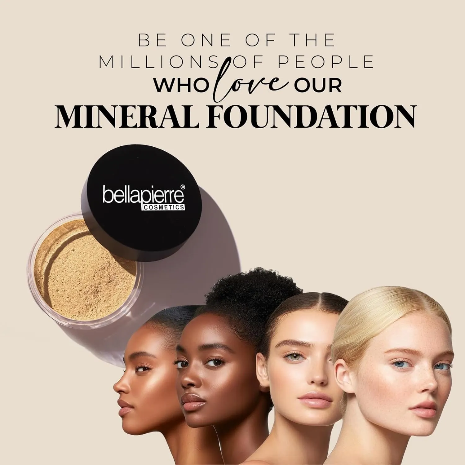 bellapierre Mineral Foundation SPF 15 - Loose Powder Foundation | Vegan & Cruelty Free Natural Makeup | Full Coverage Matte Finish | Hypoallergenic | Oil & Talc Free - 0.32 Oz - Biscotti