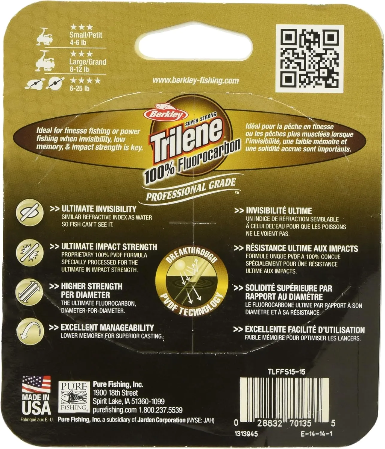 BerkleyTrilene 100% Fluorocarbon Ice Clear 0.010in | 0.25mm