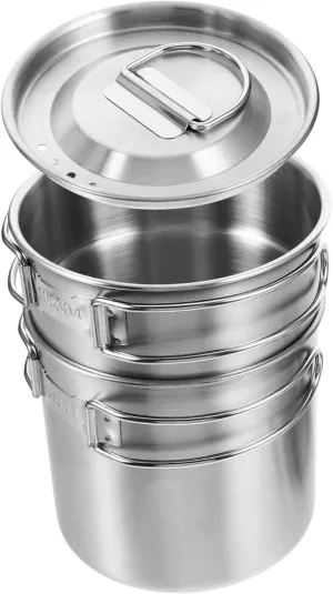 BESPORTBLE 1set Outdoor Stainless Steel Camping Cup Portable Drinking Cups for Hiking Lightweight Unbreakable Design for Coffee with Lid