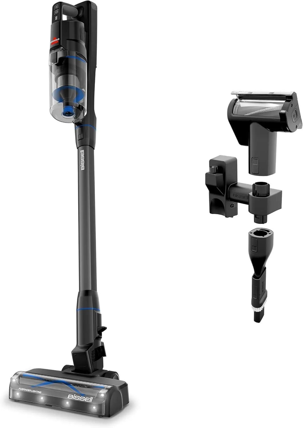 BISSELL PowerClean FurGuard 280W Self-Standing Cordless Vacuum w/Self-Cleaning Brush Roll, Strong Suction, Removeable Battery, Wall Mount, Upholstery Tool & Bright Headlights