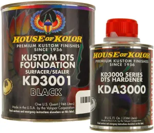 Black Epoxy Primer Kit, 1 Quart with 1/2 Pint Activator House of Kolor