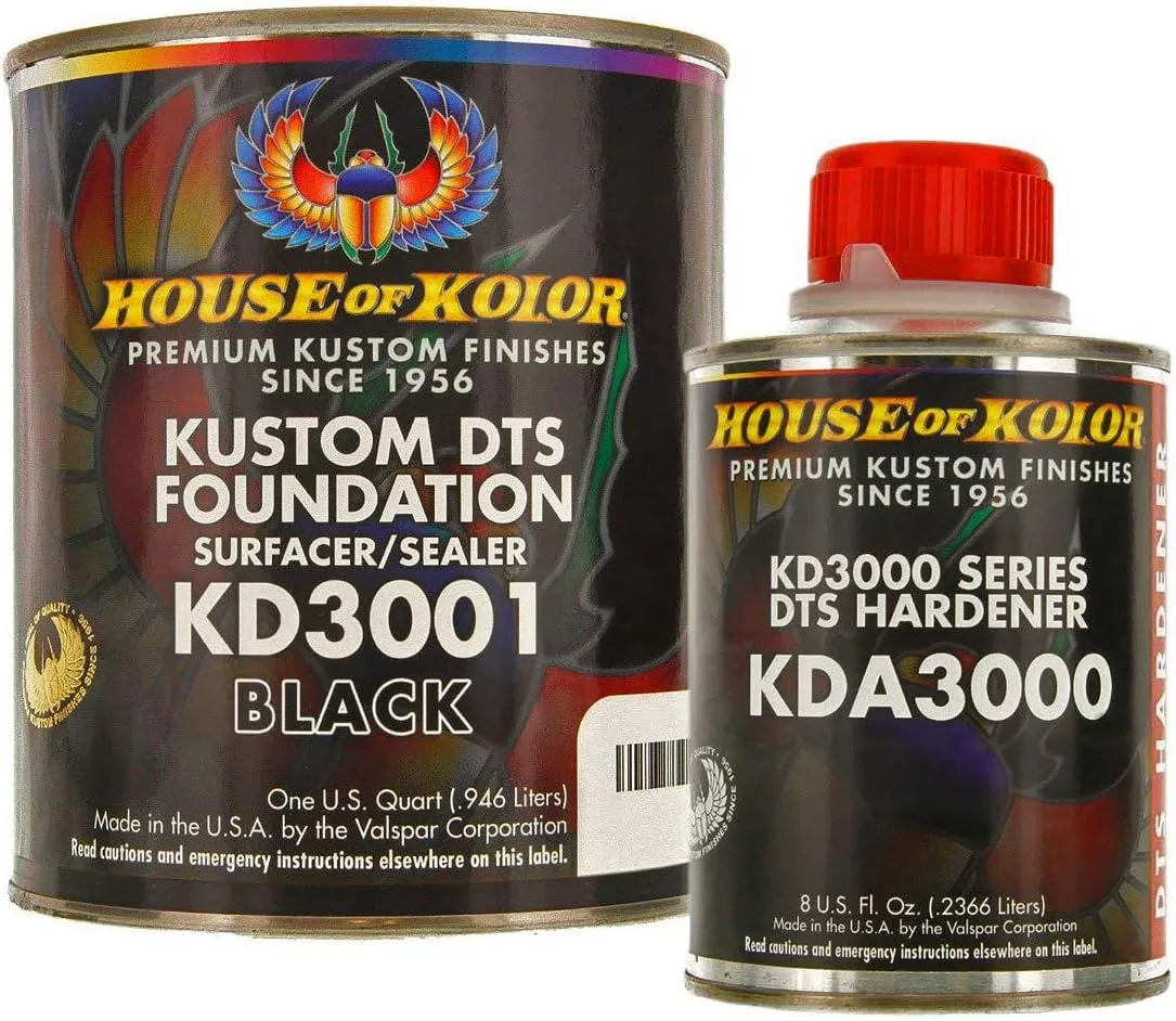 Black Epoxy Primer Kit, 1 Quart with 1/2 Pint Activator House of Kolor