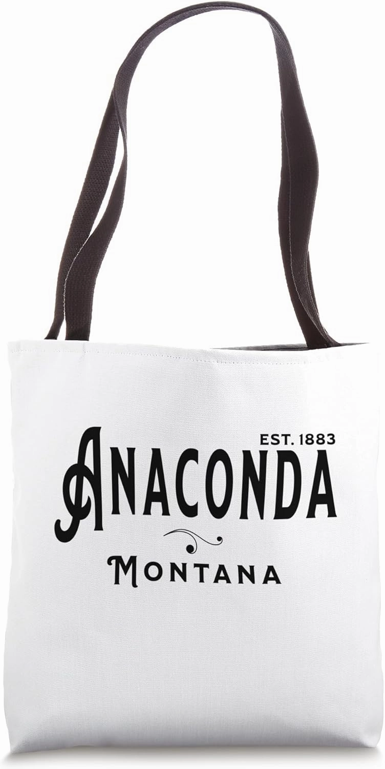 Black Text Vintage Merch Souvenir Visit Anaconda Montana Tote Bag
