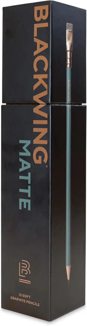 Blackwing Matte Pencils - 12 Count, Green Finish, 3B Soft Lead, Premium Wood, Japanese Graphite, Great for Drawing