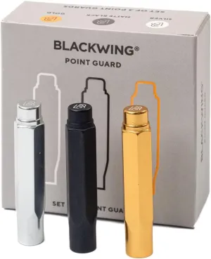 Blackwing Point Guards - Set of 3, Protects Pencil Points, Mixed Color Pack (Gold, Silver, and Black), Lightweight Machined Aluminum