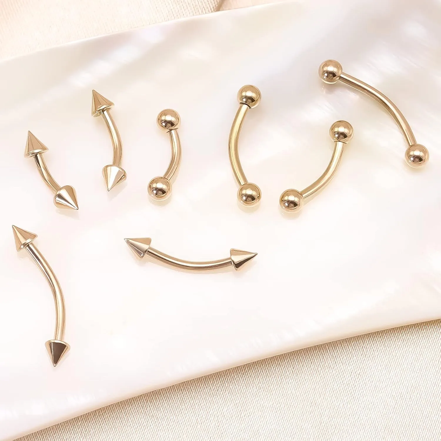 BLISI G23 Solid Titanium Eyebrow Piercing Jewelry, Gokd Black Rose Gold Silver Pink Rainbow Eyebrow Rings 16G Curved Barbell,Tiny Vertical Labret Lip Jewelry Rook Piercing Jewelry for Women and Men