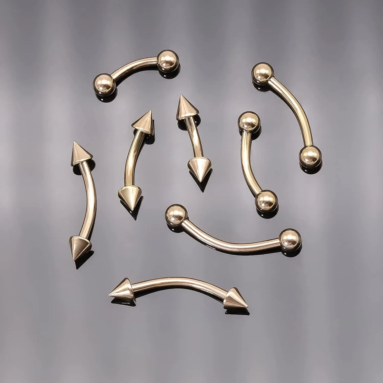 BLISI G23 Solid Titanium Eyebrow Piercing Jewelry, Gokd Black Rose Gold Silver Pink Rainbow Eyebrow Rings 16G Curved Barbell,Tiny Vertical Labret Lip Jewelry Rook Piercing Jewelry for Women and Men