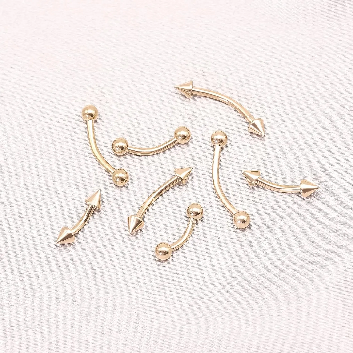 BLISI G23 Solid Titanium Eyebrow Piercing Jewelry, Gokd Black Rose Gold Silver Pink Rainbow Eyebrow Rings 16G Curved Barbell,Tiny Vertical Labret Lip Jewelry Rook Piercing Jewelry for Women and Men