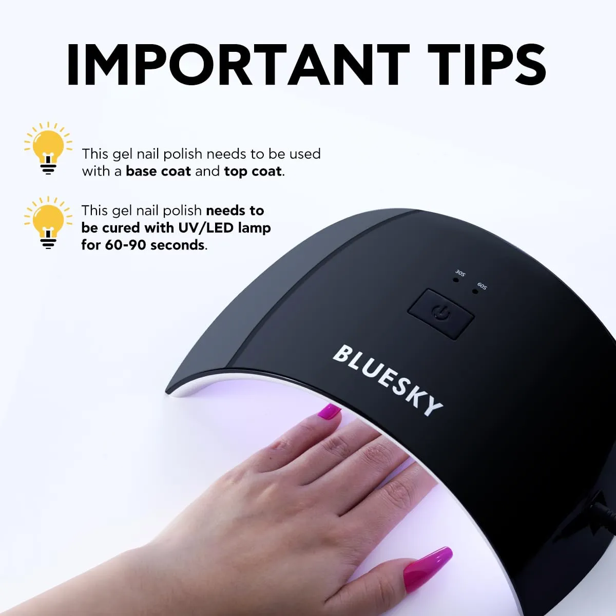 BLUESKY Neon Gel Nail Polish - Hot Pink Nail Polish Soak Off Gel Polish,Professional Salon Quality for Home DIY Vegan&Cruelty-Free Manicure Nail Lamp Needed 0.5 Fl Oz N36P Fuchia Fumble