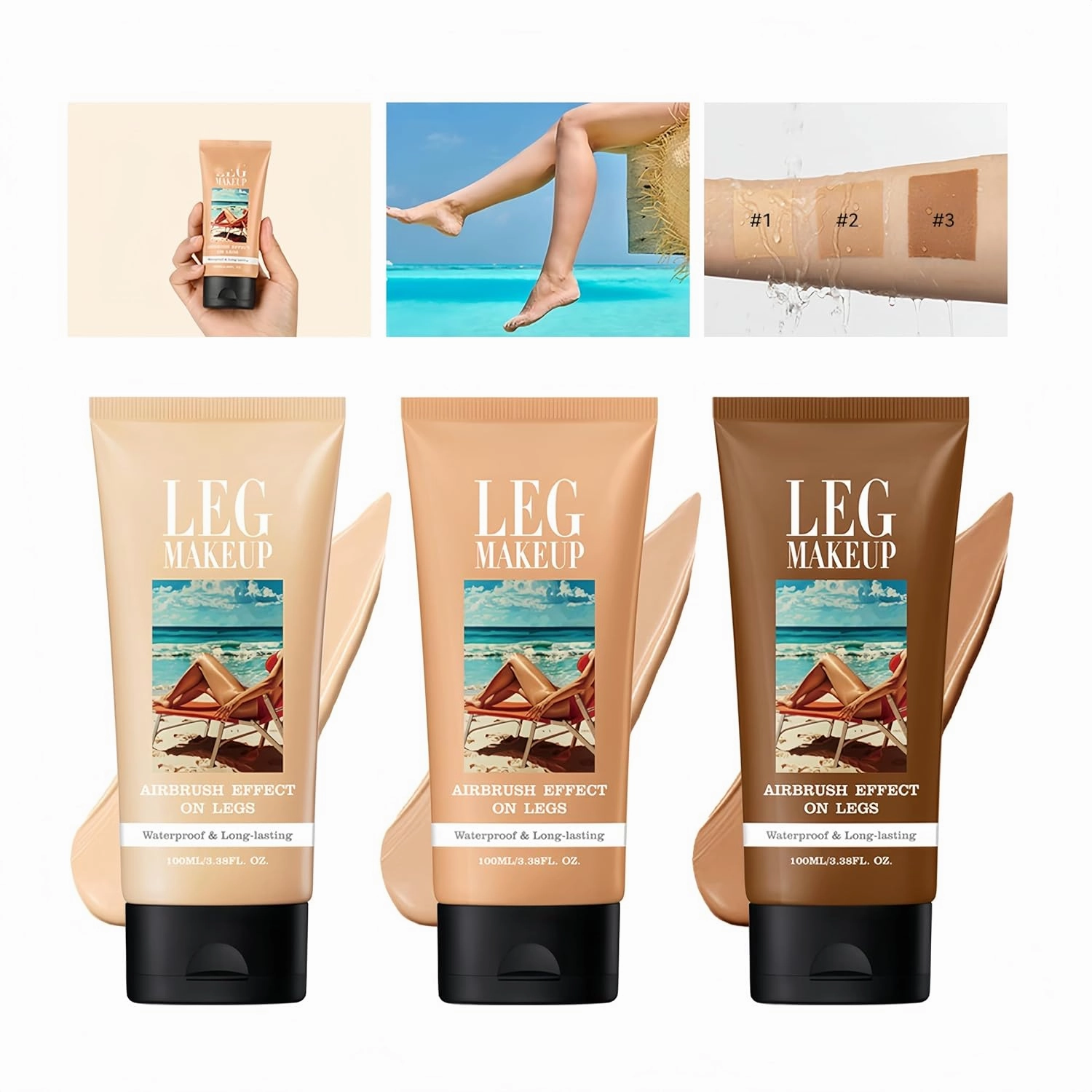 Body Makeup Waterproof No Transfer,Long-Term Body Foundation Easy Application Leg Make-up(02)