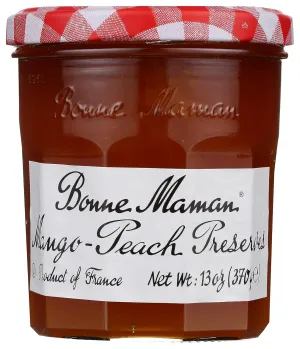 Bonne Maman Mango-Peach Preserves, 13 oz Glass Jars (Pack of 3) – Non-GMO, Made with Simple Ingredients