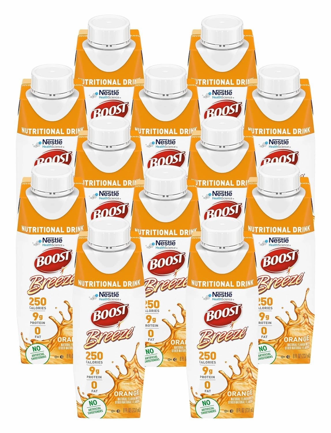 Boost Breeze Nutritional Drink Orange 8 Fl Oz (Pack of 12)