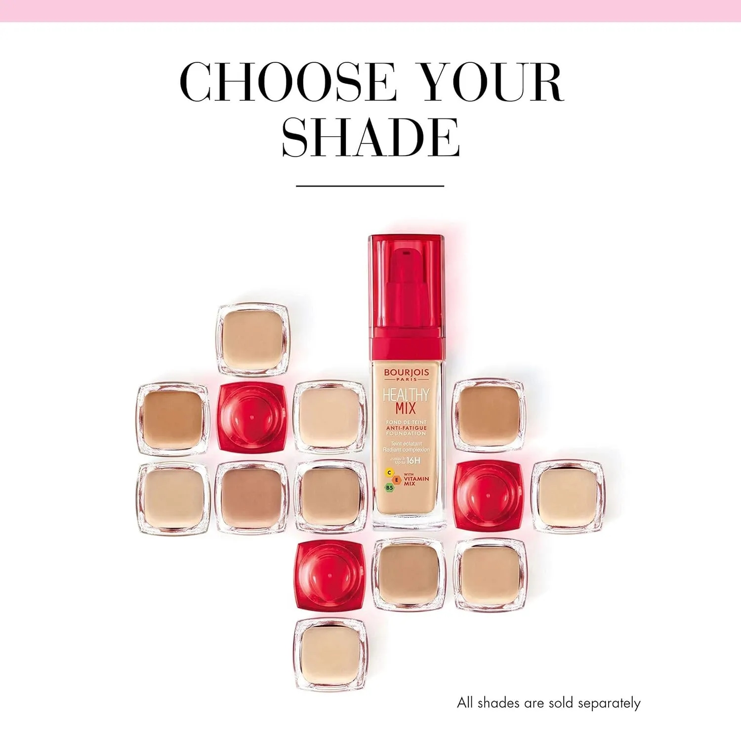 Bourjois Healthy Mix Anti-Fatigue Medium Coverage Liquid Foundation, 51 Light Vanilla, 30ml