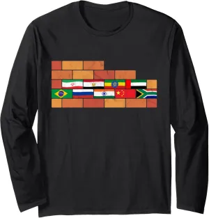BRICS Brick Wall Brazil, Russia, India, China & South Africa Long Sleeve T-Shirt
